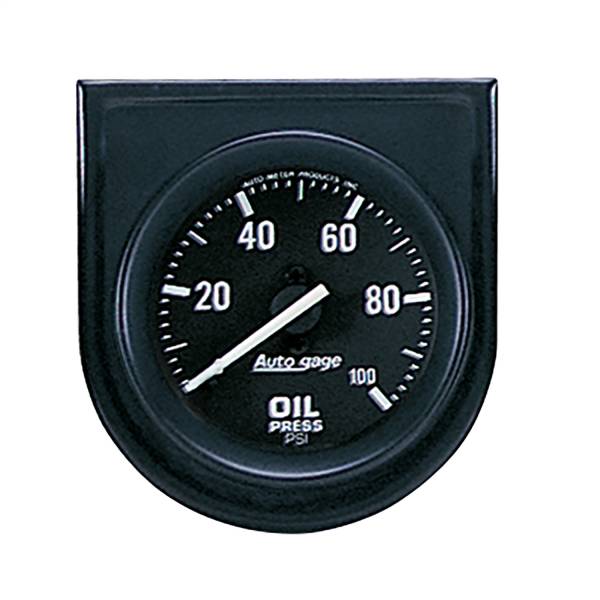 AutoMeter - Autometer GAUGE CONSOLE; OIL PRESS; 2in.; 100PSI; BLK DIAL; BLK BEZEL; AUTOGAGE | 2332