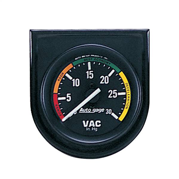 AutoMeter - Autometer GAUGE CONSOLE; VACUUM; 2in.; 30INHG; BLK DIAL; BLK BEZEL; AUTOGAGE | 2337