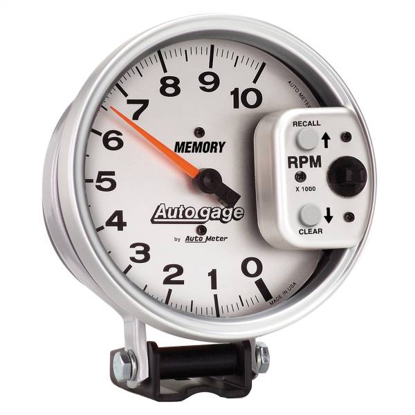 AutoMeter - Autometer GAUGE; TACHOMETER; 5in.; 10K RPM; PEDESTAL W/PEAK MEMORY; SILVER; AUTO GAGE | 233907