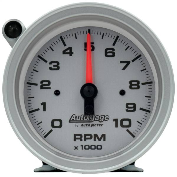 AutoMeter - Autometer GAUGE; TACH; 3 3/4in.; 10K RPM; PEDESTAL W/EXT SHIFT LIGHT; SLVR DIAL BLK CASE; | 233909