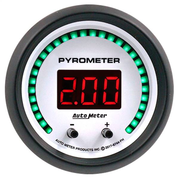 AutoMeter - Autometer GAUGE; PYROMETER; 2 1/16in.; TWO CHANNEL; SELECTABLE; PHANTOM ELITE DIGITAL | 6744-PH