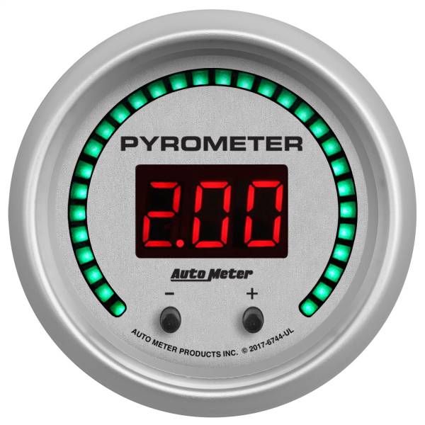 AutoMeter - Autometer GAUGE; PYROMETER; 2 1/16in.; TWO CHANNEL; SELECTABLE; ULTRA-LITE ELITE DIGITAL | 6744-UL