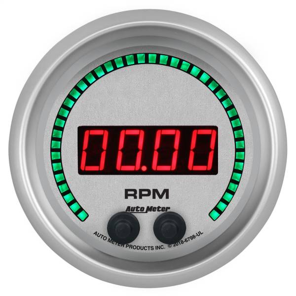 AutoMeter - Autometer GAUGE; TACHOMETER; 3 3/8in.; 16K RPM; IN-DASH; ULTRA-LITE ELITE DIGITAL | 6798-UL