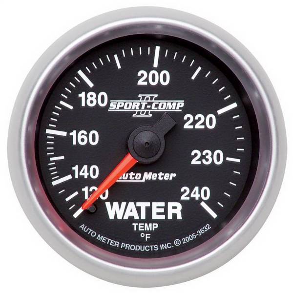 AutoMeter - Autometer GAUGE; WATER TEMP; 2 1/16in.; 120-240deg.F; MECHANICAL; SPORT-COMP II | 3632