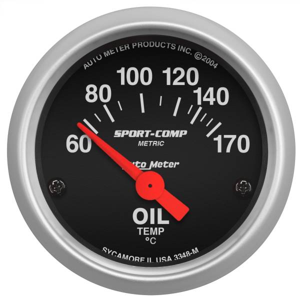 AutoMeter - Autometer GAUGE; OIL TEMP; 2 1/16in.; 60-170deg.F; ELECTRIC; SPORT-COMP | 3348-M