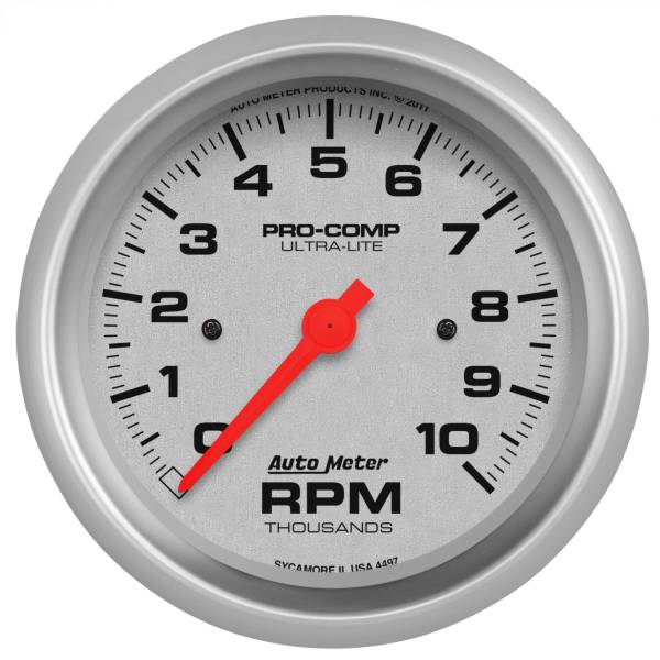 AutoMeter - Autometer GAUGE; TACHOMETER; 3 3/8in.; 10K RPM; IN-DASH; ULTRA-LITE | 4497