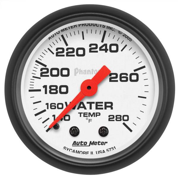 AutoMeter - Autometer GAUGE; WATER TEMP; 2 1/16in.; 140-280deg.F; MECHANICAL; PHANTOM | 5731