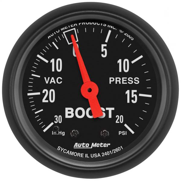 AutoMeter - Autometer GAUGE; VAC/BOOST; 2 1/16in.; 30INHG-20PSI; MECHANICAL; Z-SERIES | 2601