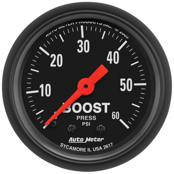 AutoMeter - Autometer GAUGE; BOOST; 2 1/16in.; 60PSI; MECHANICAL; Z-SERIES | 2617