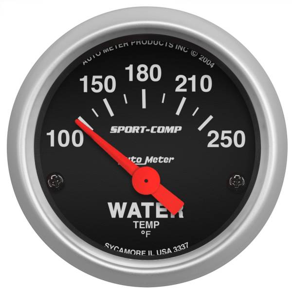 AutoMeter - Autometer GAUGE; WATER TEMP; 2 1/16in.; 100-250deg.F; ELECTRIC; SPORT-COMP | 3337