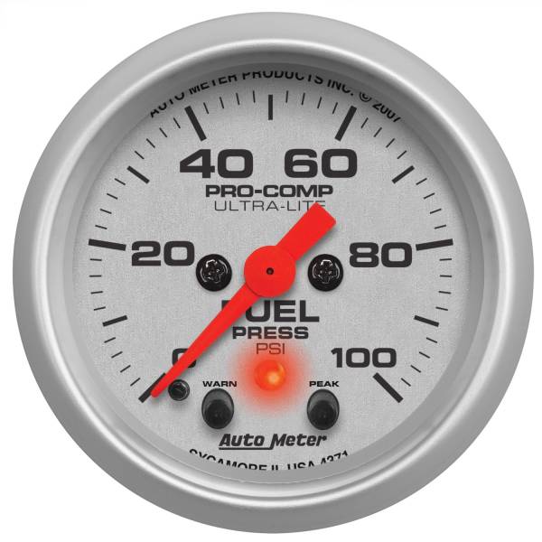 AutoMeter - Autometer GAUGE; FUEL PRESS; 2 1/16in.; 100PSI; DIGITAL STEPPER MOTOR W/PK/WRN; ULTRA-LITE | 4371