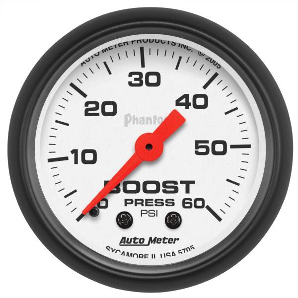 AutoMeter - Autometer GAUGE; BOOST; 2 1/16in.; 60PSI; MECHANICAL; PHANTOM | 5705