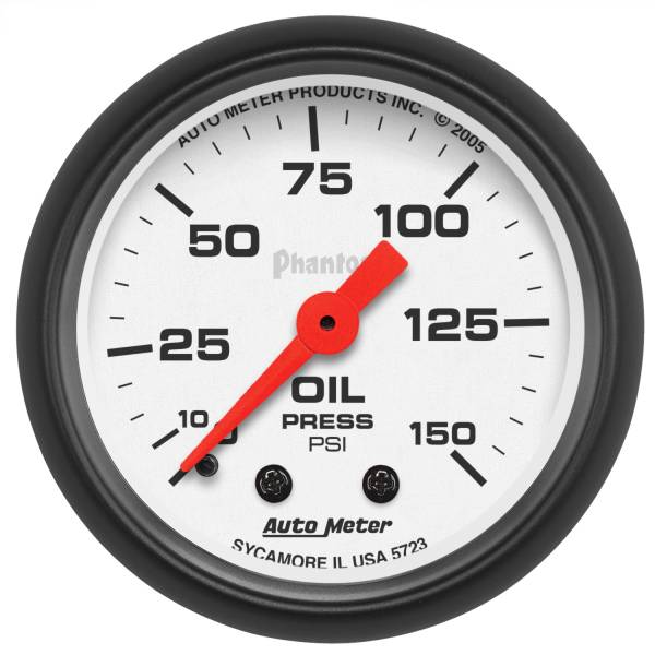AutoMeter - Autometer GAUGE; OIL PRESSURE; 2 1/16in.; 150PSI; MECHANICAL; PHANTOM | 5723