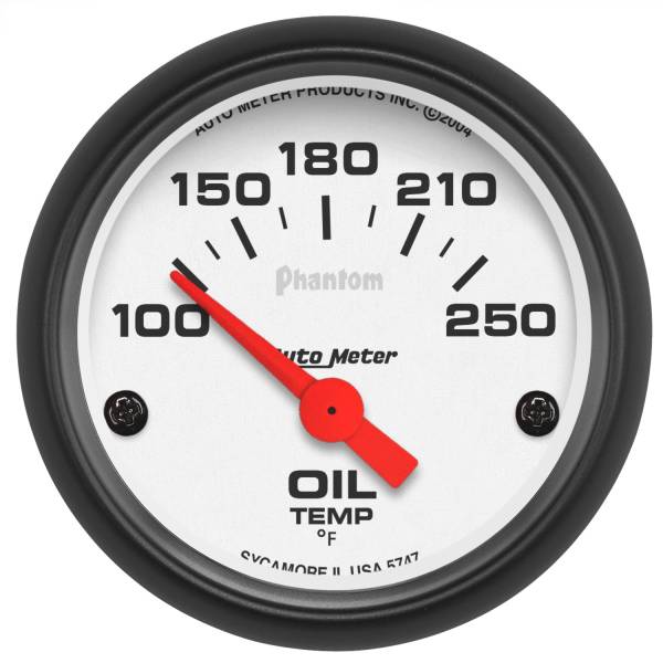 AutoMeter - Autometer GAUGE; OIL TEMP; 2 1/16in.; 100-250deg.F; ELECTRIC; PHANTOM | 5747