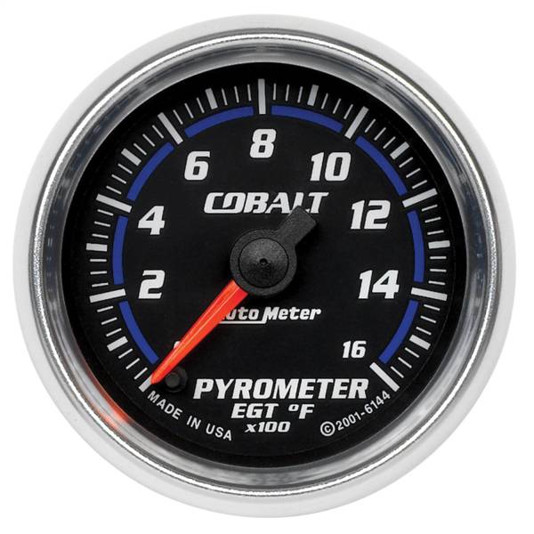 AutoMeter - Autometer GAUGE; PYROMETER (EGT); 2 1/16in.; 1600deg.F; DIGITAL STEPPER MOTOR; COBALT | 6144