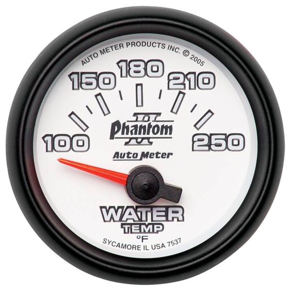AutoMeter - Autometer GAUGE; WATER TEMP; 2 1/16in.; 100-250deg.F; ELECTRIC; PHANTOM II | 7537