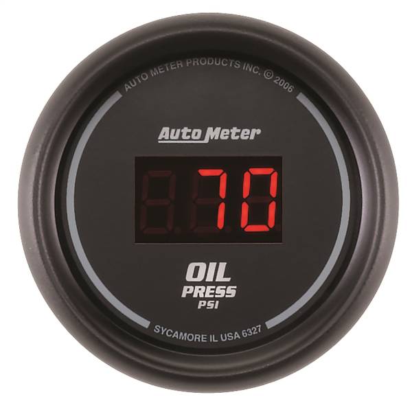 AutoMeter - Autometer GAUGE; OIL PRESSURE; 2 1/16in.; 100PSI; DIGITAL; BLACK DIAL W/RED LED | 6327