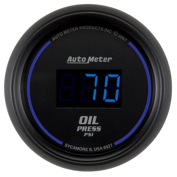 AutoMeter - Autometer GAUGE; OIL PRESSURE; 2 1/16in.; 100PSI; DIGITAL; BLACK DIAL W/BLUE LED | 6927