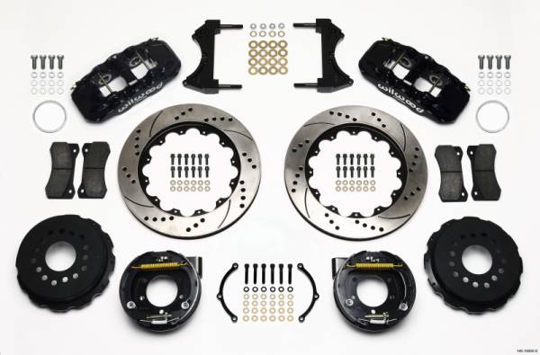 Wilwood - Wilwood AERO4 Rear P-Brake Kit 14.00in Drilled 2005-2014 Mustang