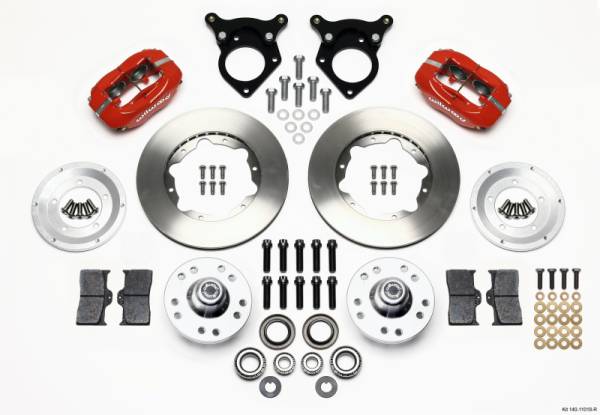 Wilwood - Wilwood Forged Dynalite Front Kit 11.00in Red 87-93 Mustang 5 Lug