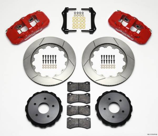 Wilwood - Wilwood AERO4 Rear Kit 14.00in Red 97-04 Corvette C5/Z06 05-13 C6