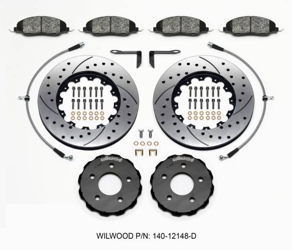 Wilwood - Wilwood Pro-Matrix Front Kit Drilled 05-12 Mustang GT (2pc Hat/Rtr)