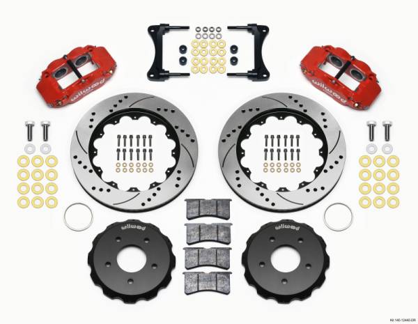 Wilwood - Wilwood Narrow Superlite 4R Front Hat Kit 14.00in Drill Red 2007-Up Jeep Wrangler