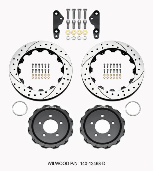 Wilwood - Wilwood Pro-Matrix Rear Kit Drilled 05-12 Mustang GT (2pc Hat/Rtr)