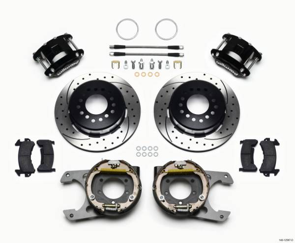 Wilwood - Wilwood D154 P/S Park Brake Kit Drilled Jeep Dana 35 2.56 Off 5-lug w/ lines