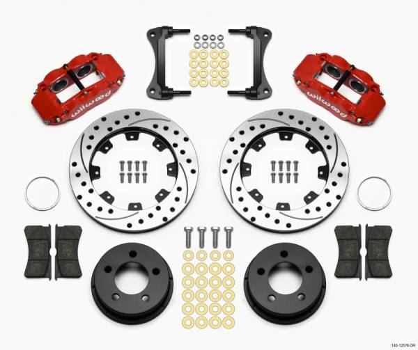 Wilwood - Wilwood Narrow Superlite 4R Front Kit 12.19in Drilled Red 87-89 Jeep YJ