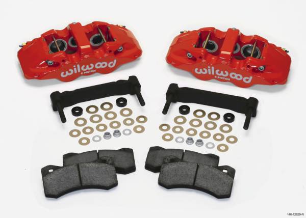 Wilwood - Wilwood AERO6 Front Caliper & Bracket Kit - Red 97-13 C5/C6 Corvette w/ OEM HD/Z51 Rotors