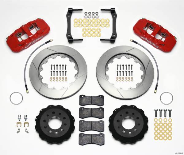 Wilwood - Wilwood AERO4 Rear Kit 14.25in Red 2014-Up Corvette C7 w/Lines