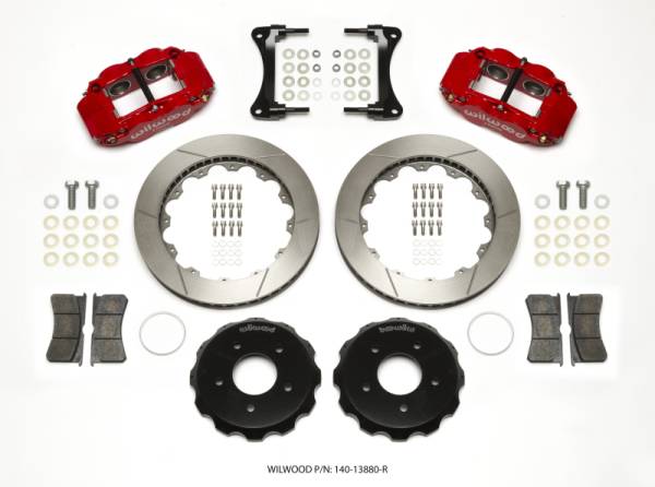 Wilwood - Wilwood Narrow Superlite 4R Front Hat Kit 12.88in Red 2007-Up Jeep Wrangler