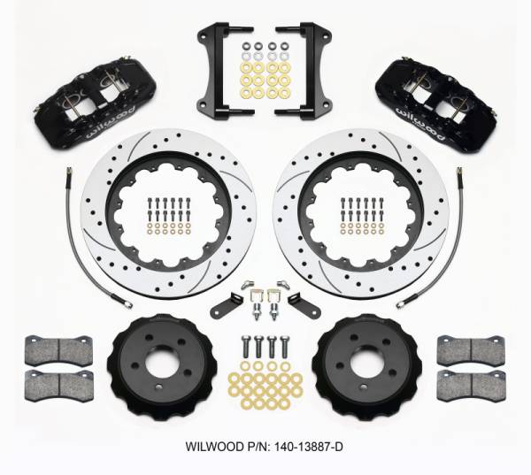 Wilwood - Wilwood AERO6 Front Hat Kit 15.00 Drilled 2015-Up Mustang w/Lines