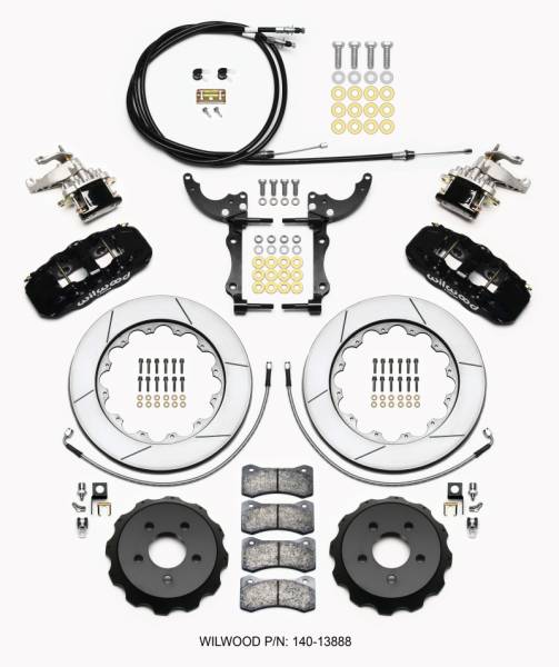 Wilwood - Wilwood AERO4 / MC4 Rear Kit 14.00 2015-Up Mustang w/Lines & Cables