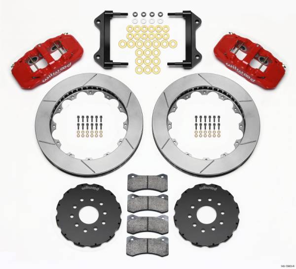 Wilwood - Wilwood AERO6 Front Hat Kit 15.00 Red 97-04 Corvette C5/Z06 05-13 C6