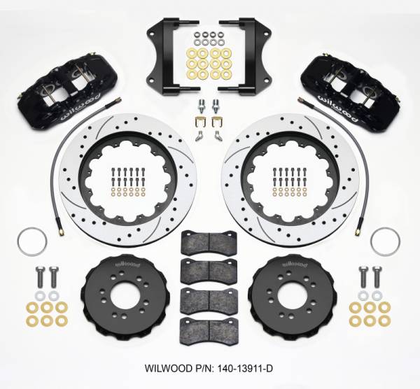 Wilwood - Wilwood AERO6 Front Hat Kit 15.00 Drilled 2014-up Corvette C7 w/Lines