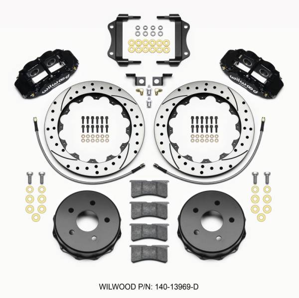 Wilwood - Wilwood Narrow Superlite 4R Rear Kit 12.88in Drilled 2007-up Jeep JK w/Lines