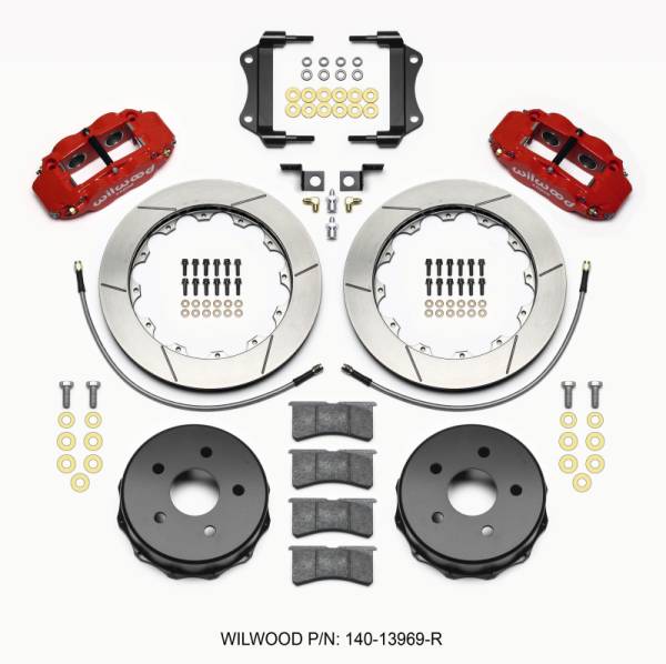 Wilwood - Wilwood Narrow Superlite 4R Rear Kit 12.88in Red 2007-up Jeep JK w/Lines