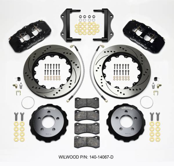 Wilwood - Wilwood AERO6 Front Hat Kit 14.25 Drilled 2014-Up Challenger w/Lines