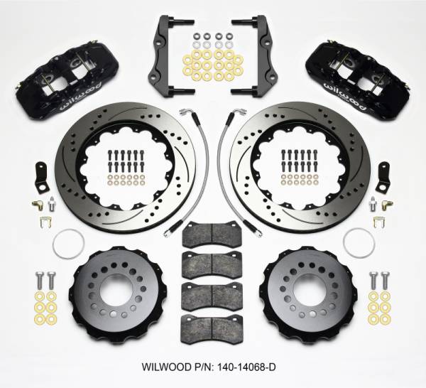 Wilwood - Wilwood AERO4 Rear Kit 14.25in Drilled 2014-Up Challenger w/Lines