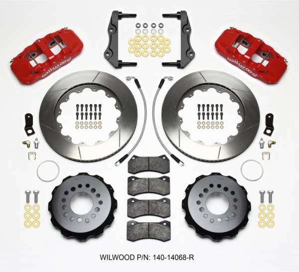 Wilwood - Wilwood AERO4 Rear Kit 14.25in Red 2014-Up Challenger w/Lines