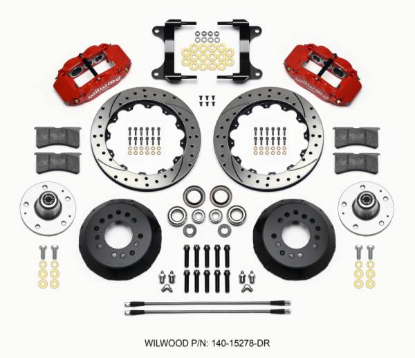 Wilwood - Wilwood Narrow Superlite 6R Front Hub Kit 12.88in Drill Red 82-92 Camaro//Firebird