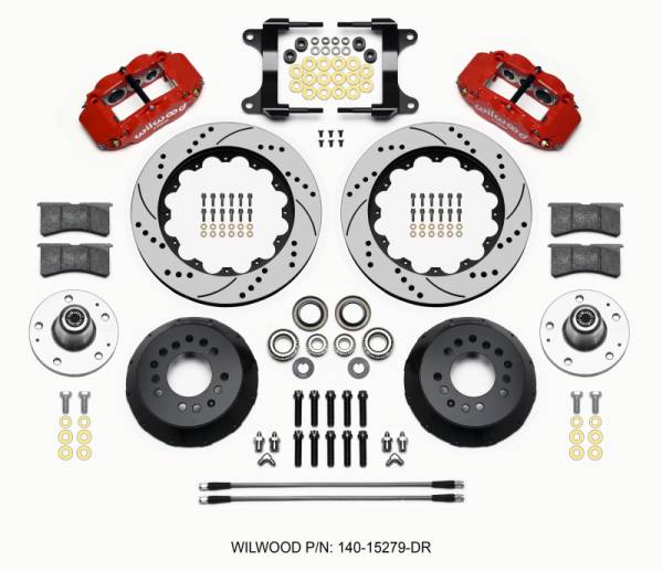 Wilwood - Wilwood Narrow Superlite 6R Front Hub Kit 14.00in Drill Red 82-92 Camaro//Firebird