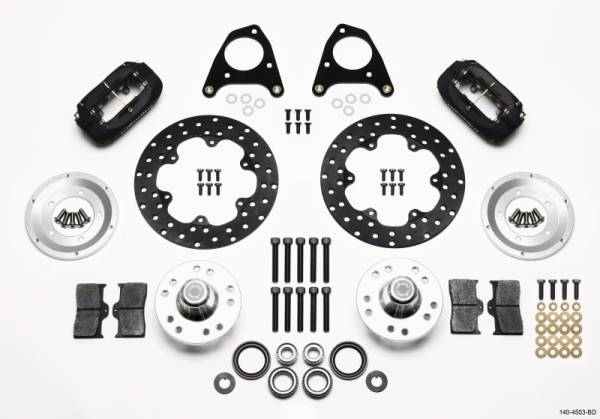 Wilwood - Wilwood Forged Dynalite Front Drag Kit Drilled Rotor 87-93 Mustang 84-86 SVO 5 Lug