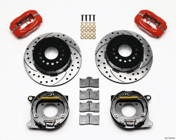 Wilwood - Wilwood Forged Dynalite P/S Park Brake Kit Drilled Red 93-97 Camaro/Firebird