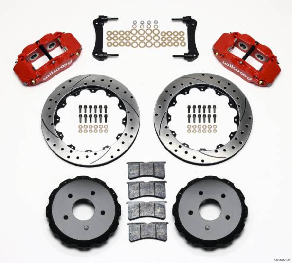 Wilwood - Wilwood Narrow Superlite 4R Rear Kit 12.88in Drilled Red 97-04 Corvette C5/Z06