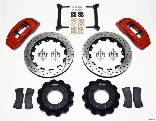 Wilwood - Wilwood TC6R Front Kit 16.00in Drilled Red 1999-2010 GM H2 Truck/SUV 2500