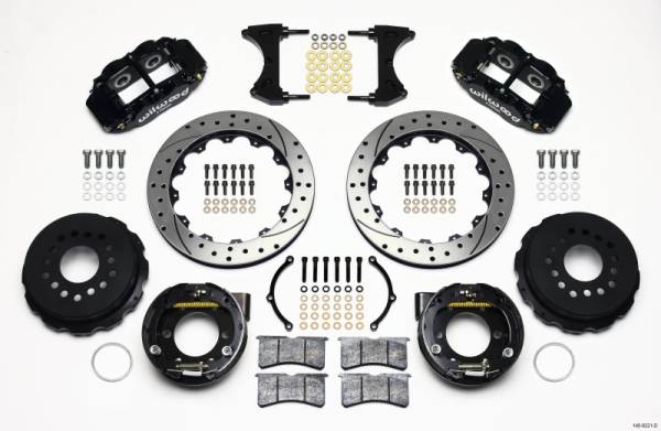 Wilwood - Wilwood Narrow Superlite 4R Rear P-Brk Kit 12.88in Drilled 2005-2014 Mustang