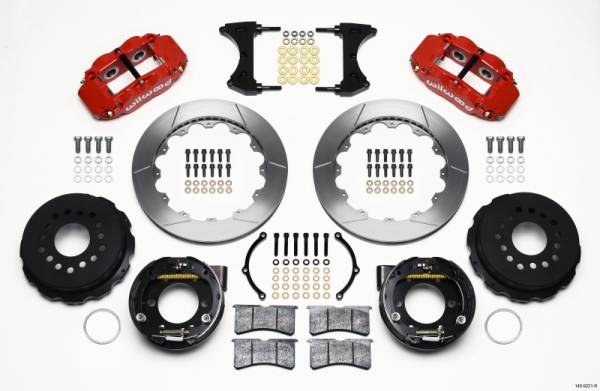 Wilwood - Wilwood Narrow Superlite 4R Rear P-Brk Kit 12.88in Red 2005-2014 Mustang